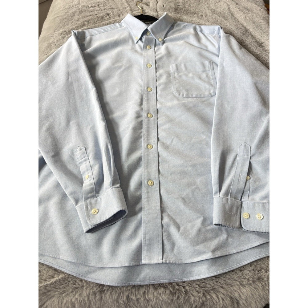 Eddie Bauer Mens Long Sleeve Shirt Size Large Relaxed Fit Sleeves 35  Light Blue